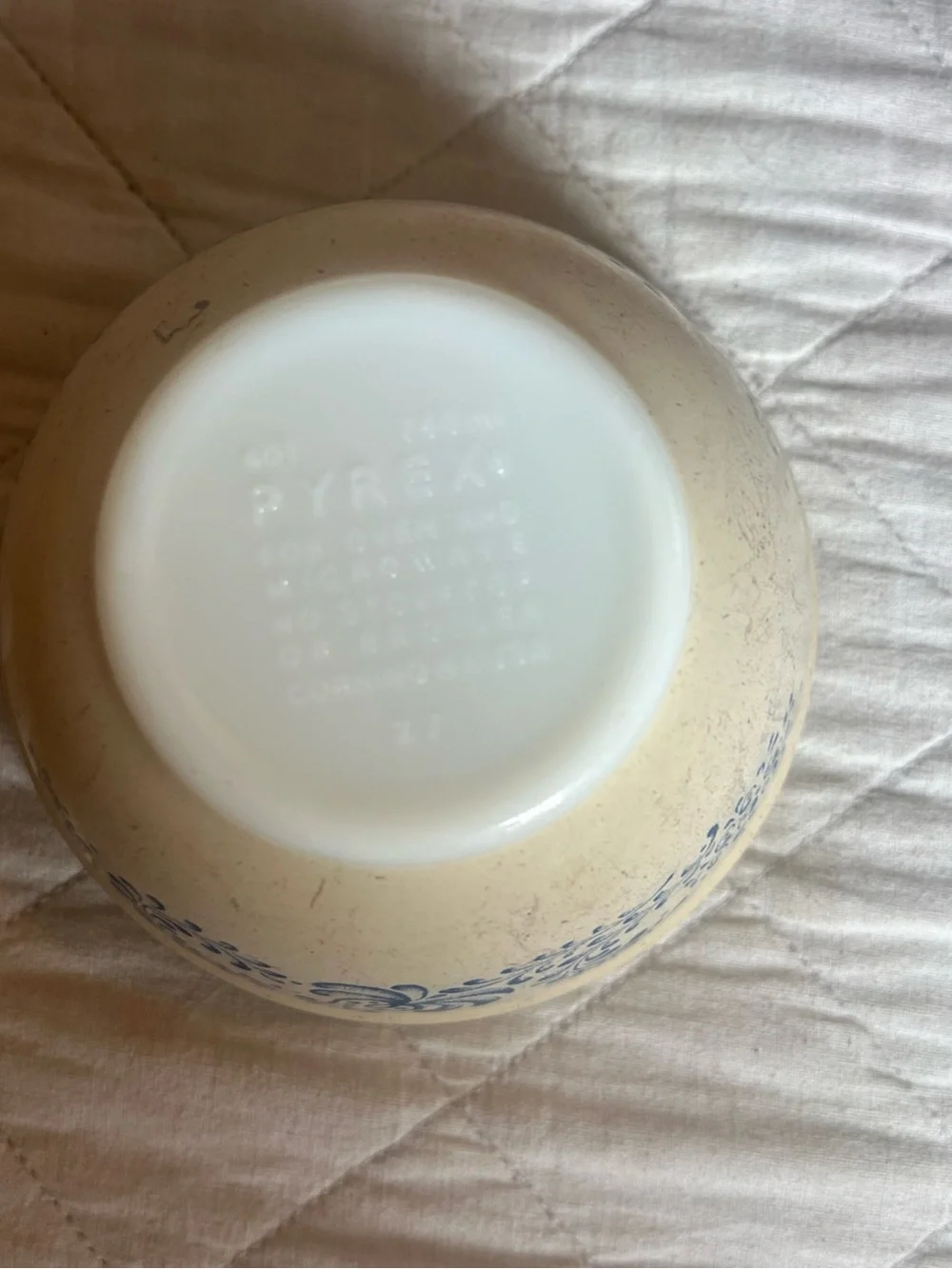 Blue Floral Speckled Stoneware Pyrex Mixing Bowl